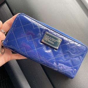 Blue Pleather Marc Jacobs Zip Wallet